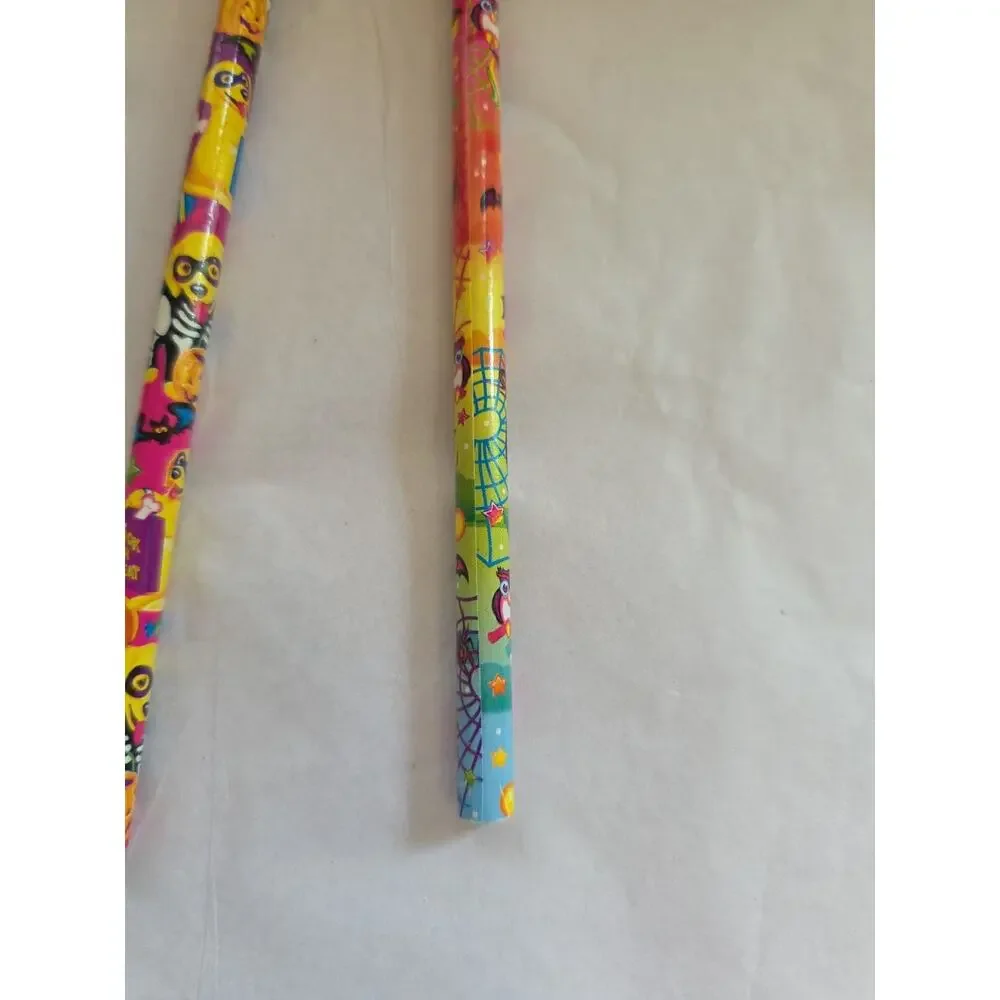 Vintage Lisa Frank Halloween Pencils With Shaped Erasers Set/2
